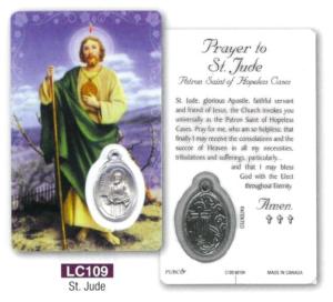 St Jude - Laminated Card & Medal