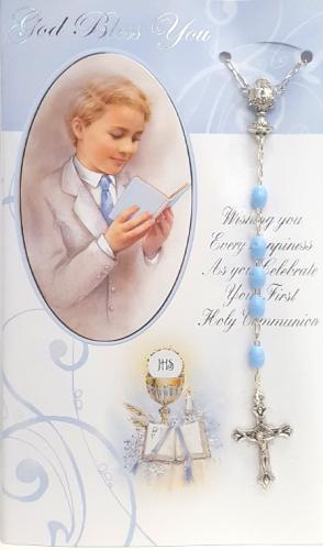 First Holy Communion Rosary & Card : Boy