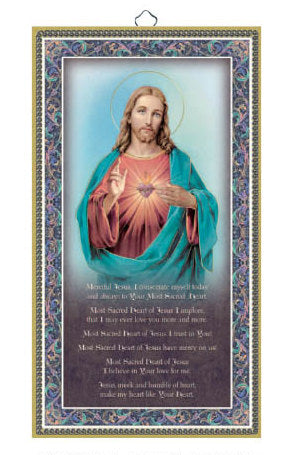 Sacred Heart of Jesus: Italian Wooden Plaque