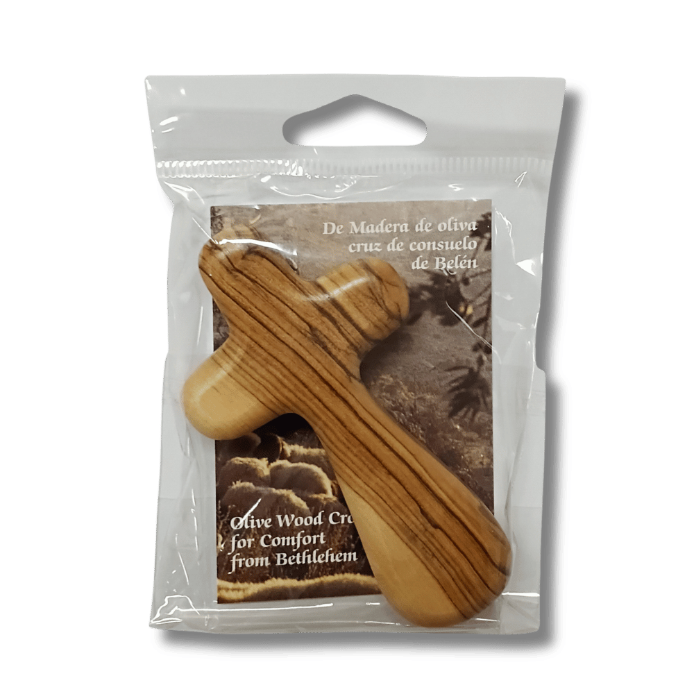 Olive Wood Comfort Cross (9 cm)