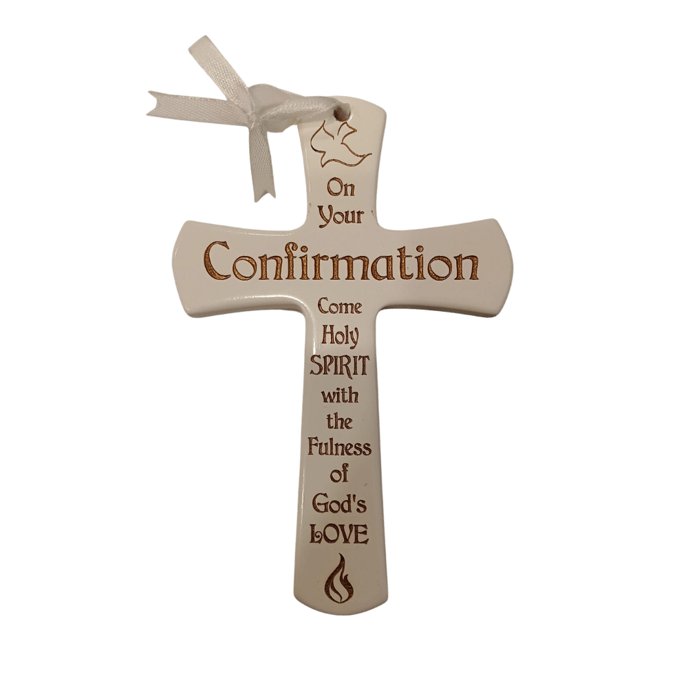 Wooden White Cross: Confirmation