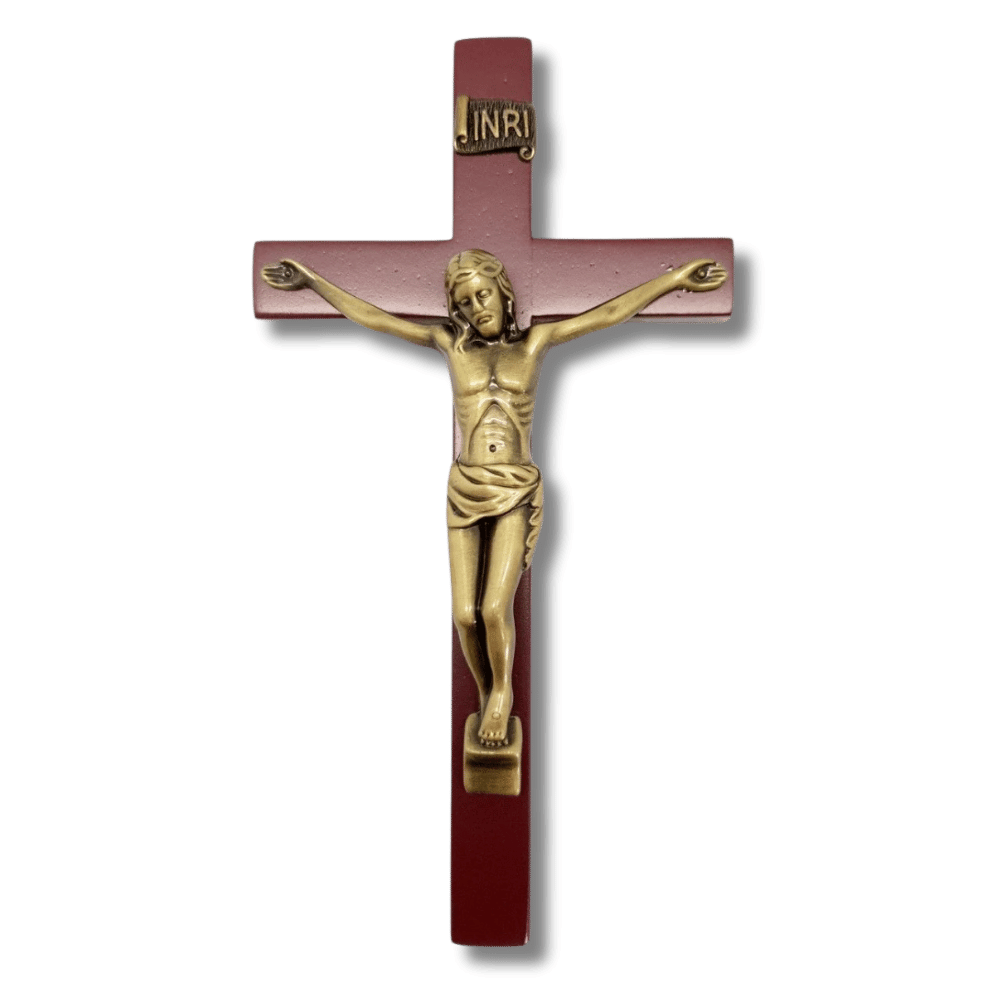 15cm Crucifix - Bronze and wood