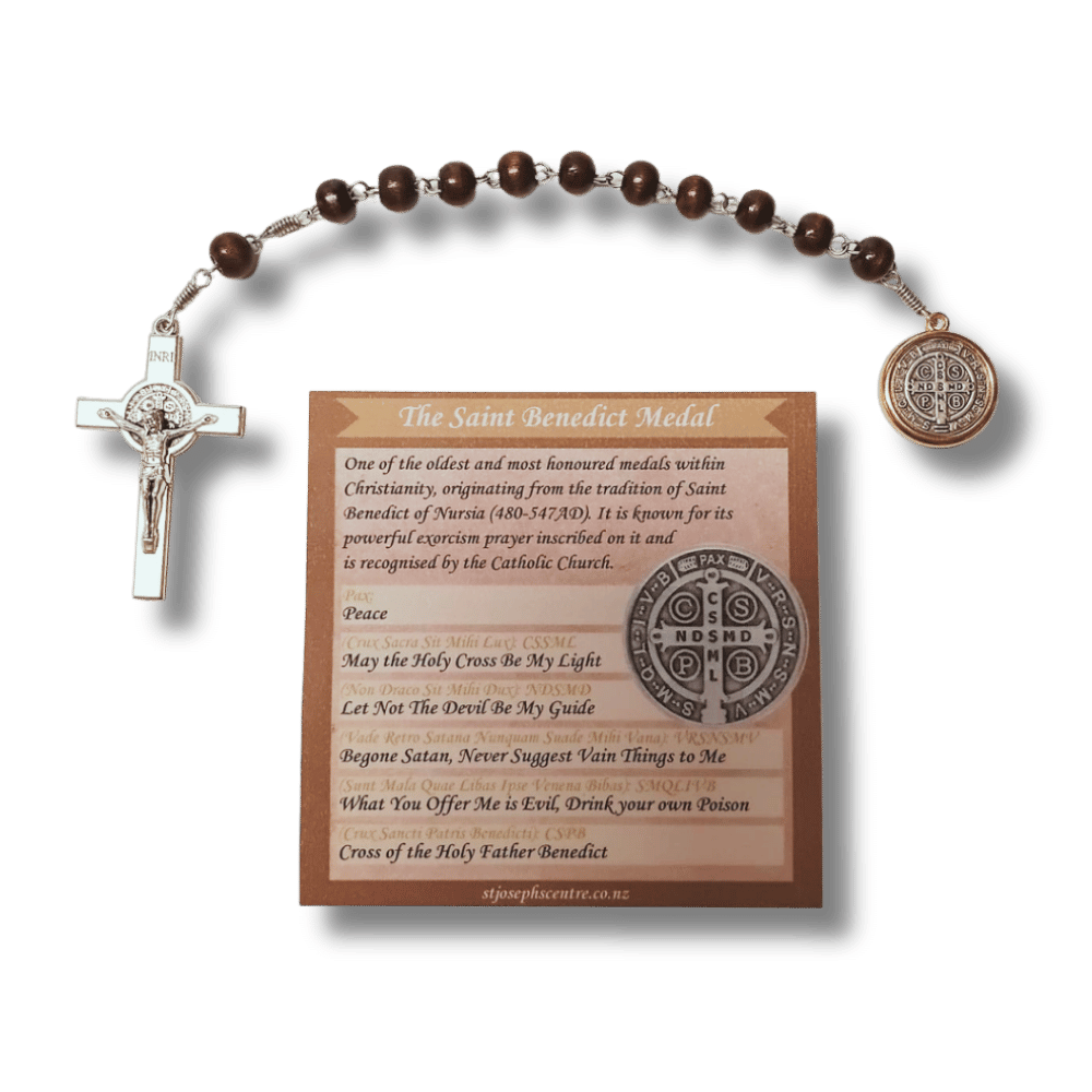SJB Handmade St Benedict Medal Pocket Rosary