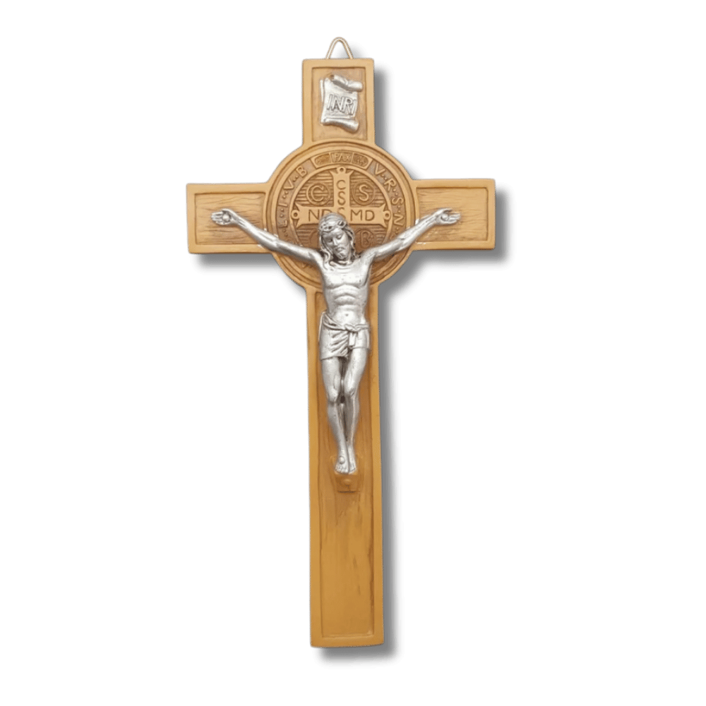 Wall Crucifix: St Benedict Resin Crucifix (17.5cm)