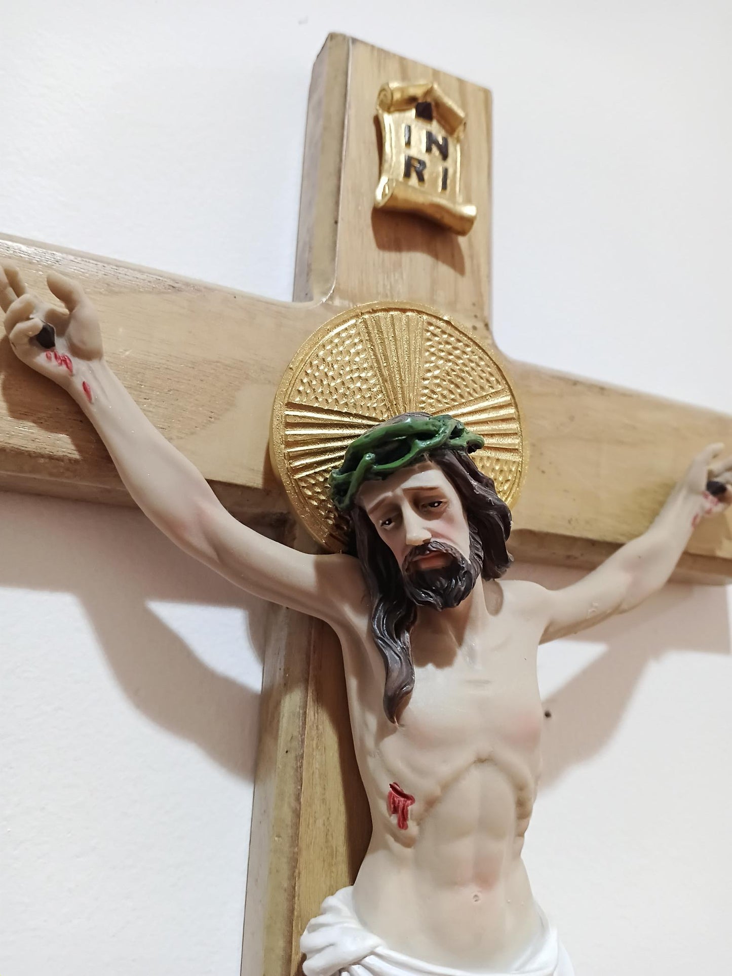 Crucifix: Wooden (painted corpus) 40cm