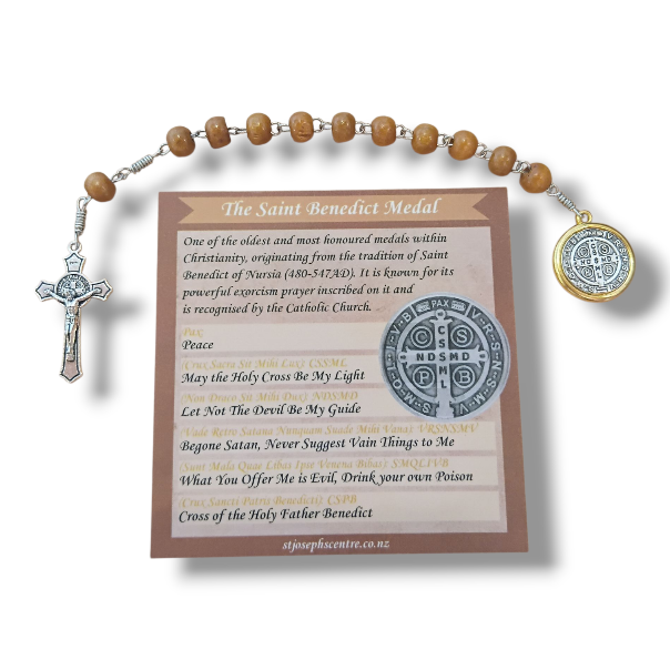 SJB Handmade St Benedict Medal Pocket Rosary