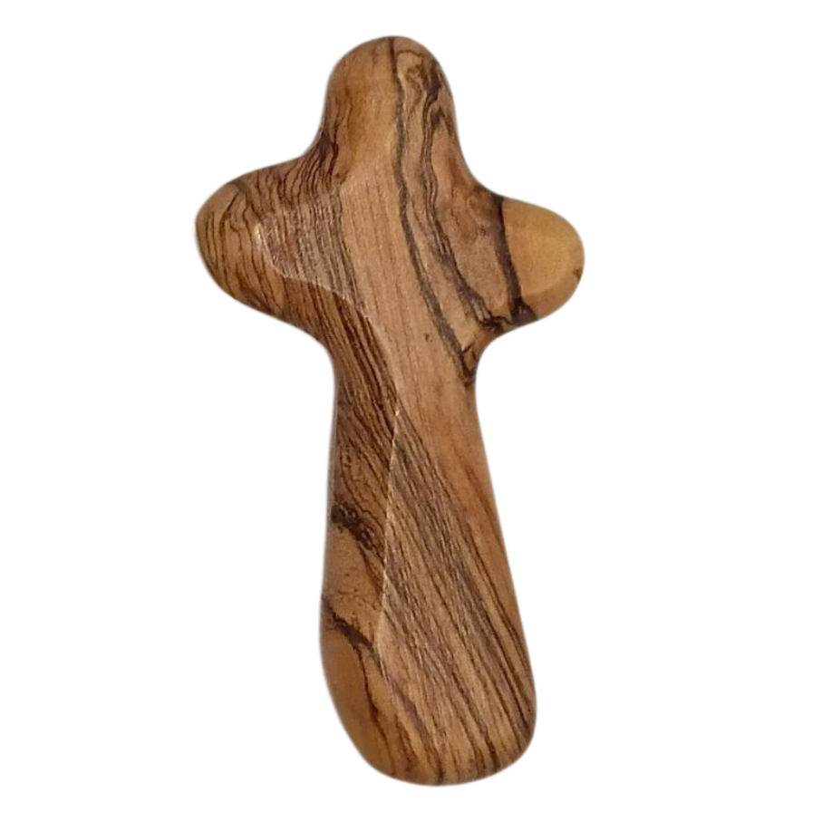 Hand Held Comfort Cross: Olive Wood from Israel