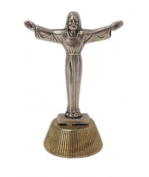 Metal Metallic Christ the Redeemer Car Statue - 5cm