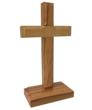 Italian Olive Wood Cross - Standing 10.5cm