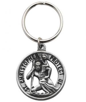 Keyring: St Christopher, Pewter