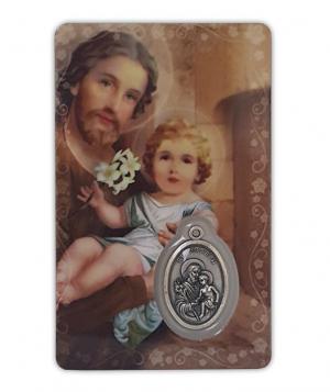 St Joseph - Laminated Card & Medal