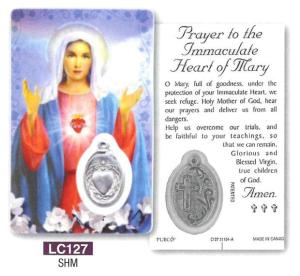 Immaculate Heart of Mary - Laminated Card & Medal