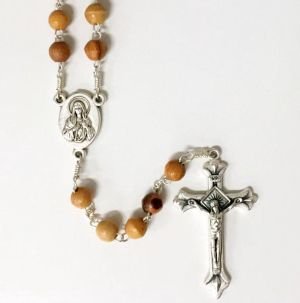 Olive Wood Rosary on Chain from Bethlehem