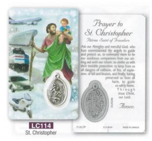 St Christopher - Laminated Card & Medal