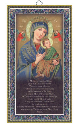 Our Lady of Perpetual Help Wooden / Italian Plaque