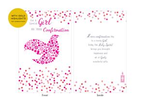 Confirmation Card: For a Special Girl