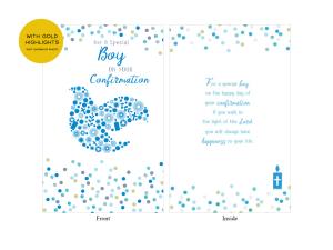 Confirmation Card: For a Special Boy