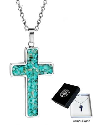 Necklace Cross - Turquoise
