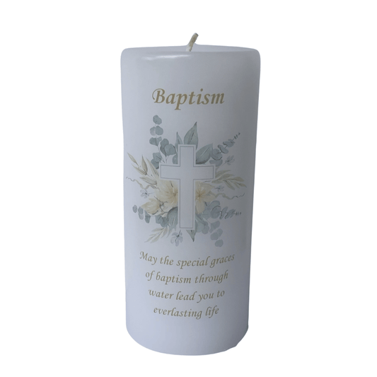 Baptism Candle 14cm: Floral