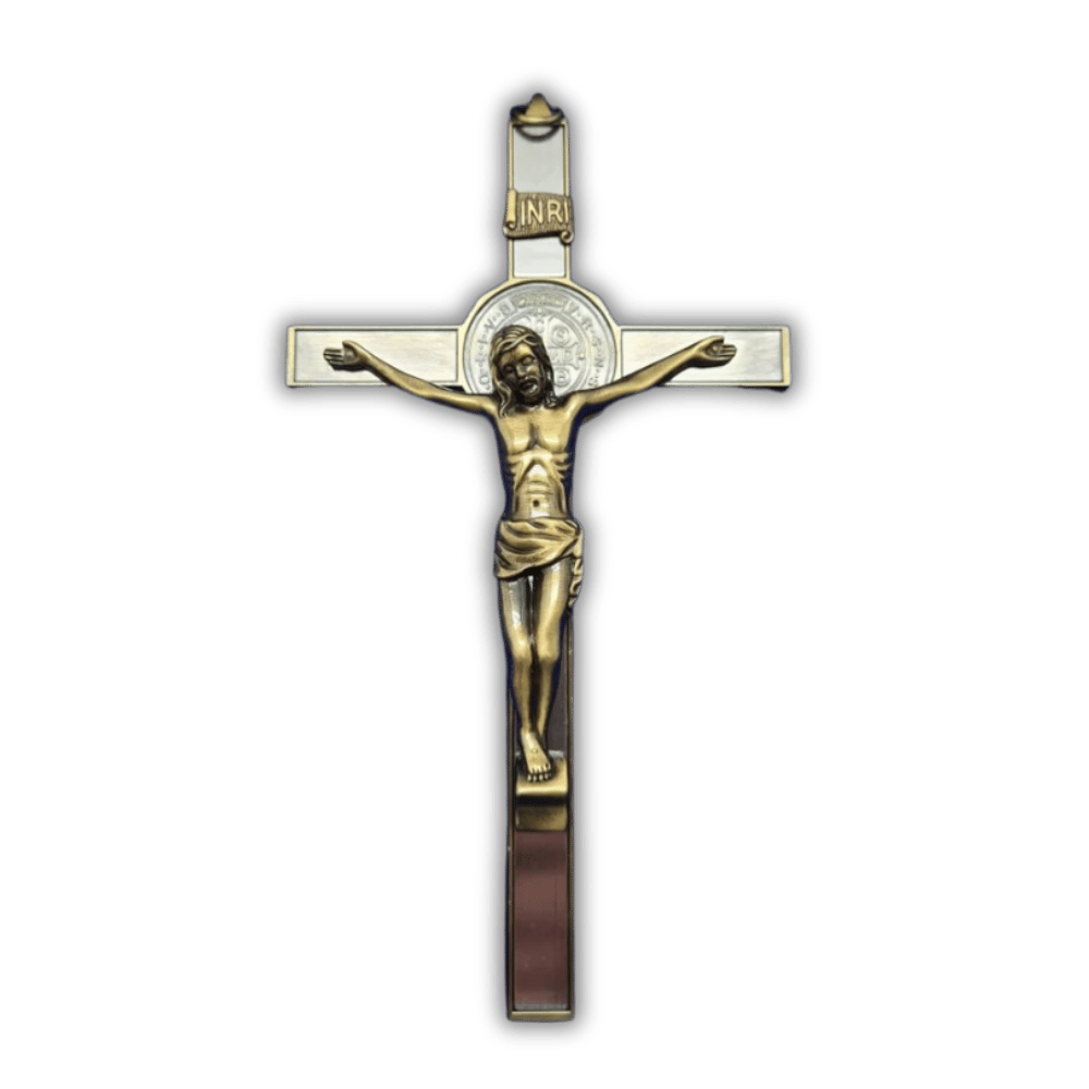 Metal Wall Crucifix: 22cm
