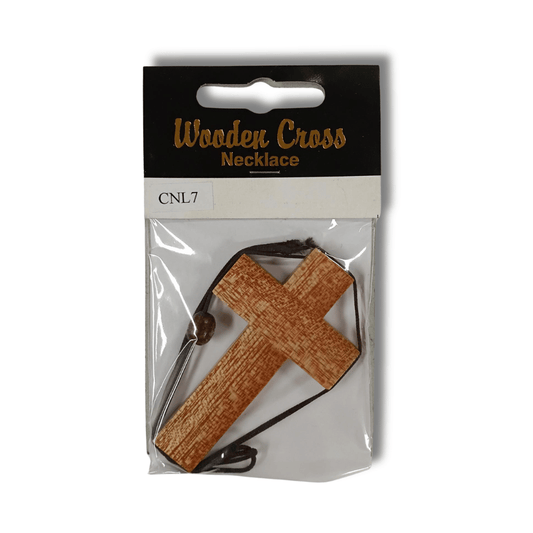 Cross: Mahogany Wood 7.7cm Necklace