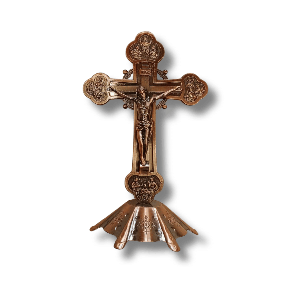 Crucifix – Bronze Finish with 12 Apostles | 15.5cm