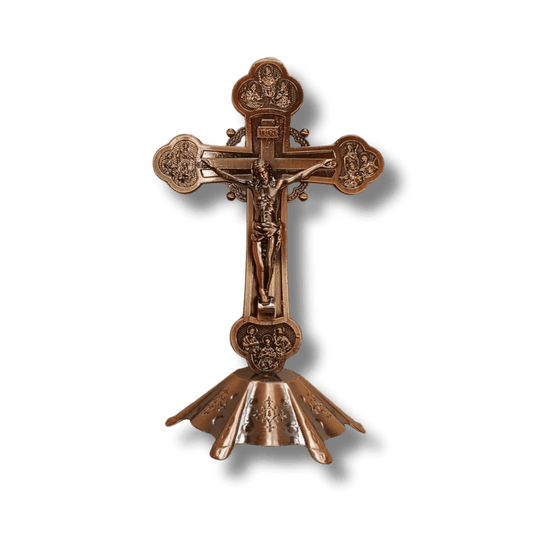 Crucifix – Bronze Finish with 12 Apostles | 15.5cm