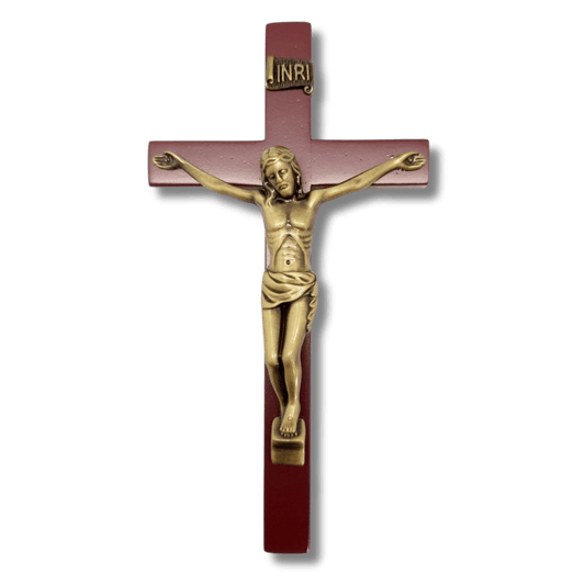15cm Crucifix - Bronze and wood