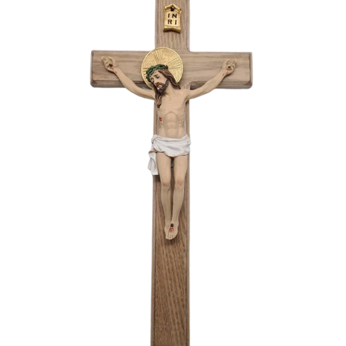 Crucifix: Wooden (painted corpus) 40cm