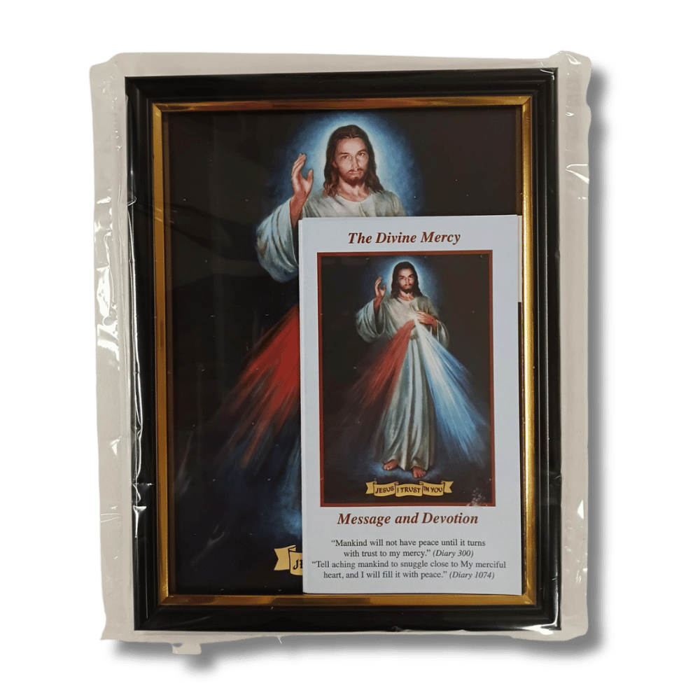 Divine Mercy Image Frame and Pamphlet Pack - A5