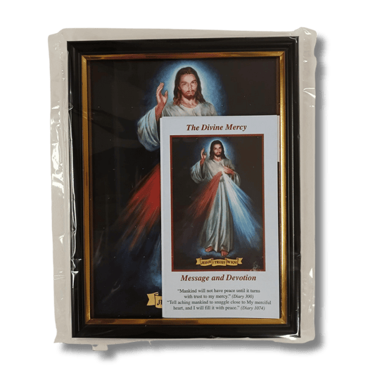 Divine Mercy Image Frame and Pamphlet Pack - A5