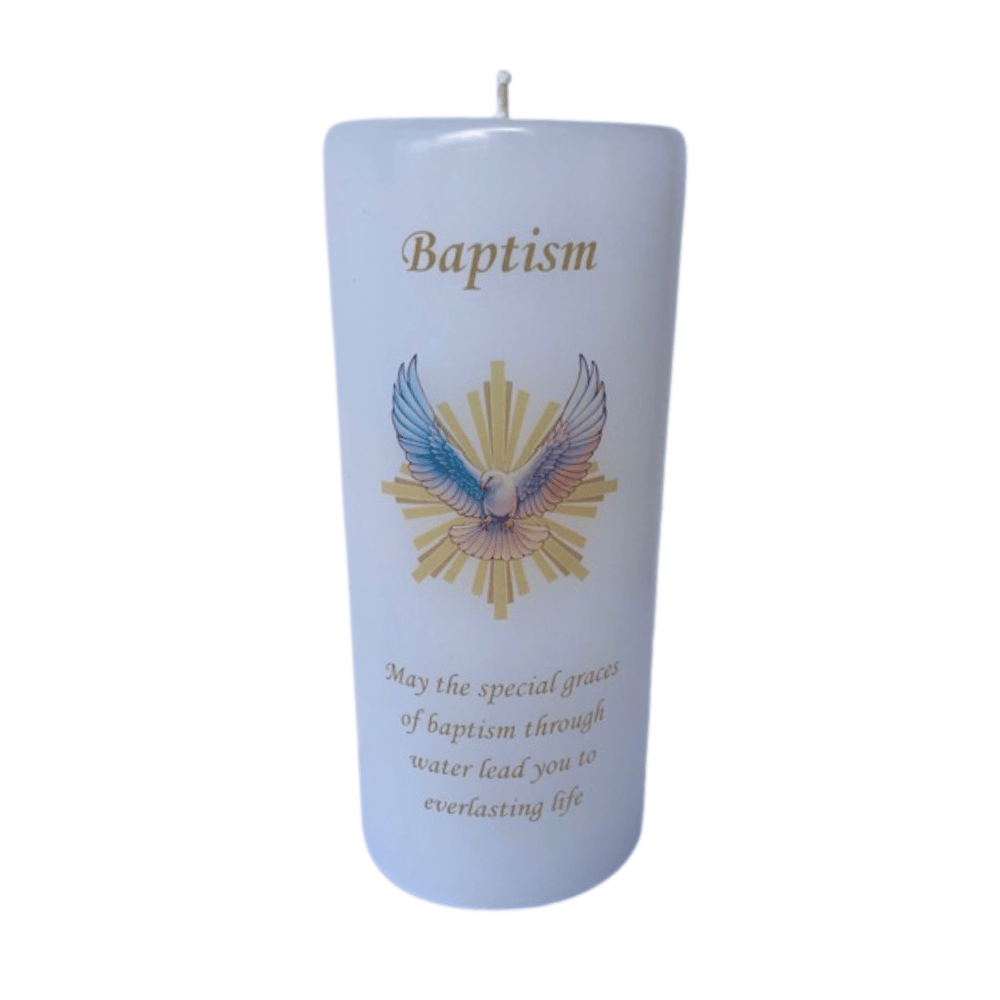 Baptism Candle 14cm: Dove
