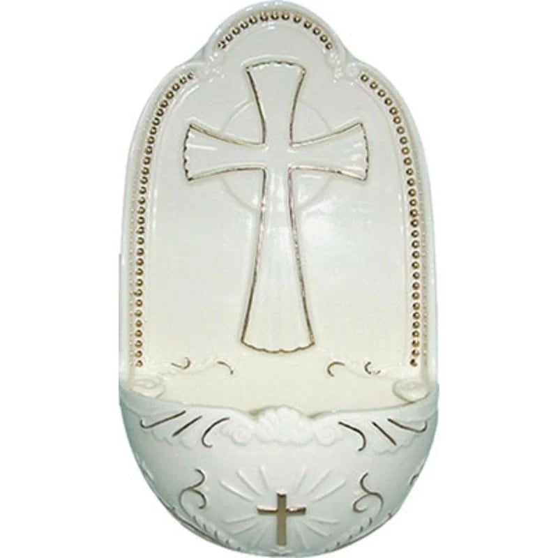 Holy Water Font: Glazed Porcelain 12.5cm