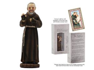 Padre Pio Statue with Prayer Card: 8.5cm