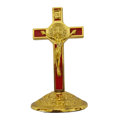 Standing Crucifix: 14k Gold Plated (4.5cm x 9cm)
