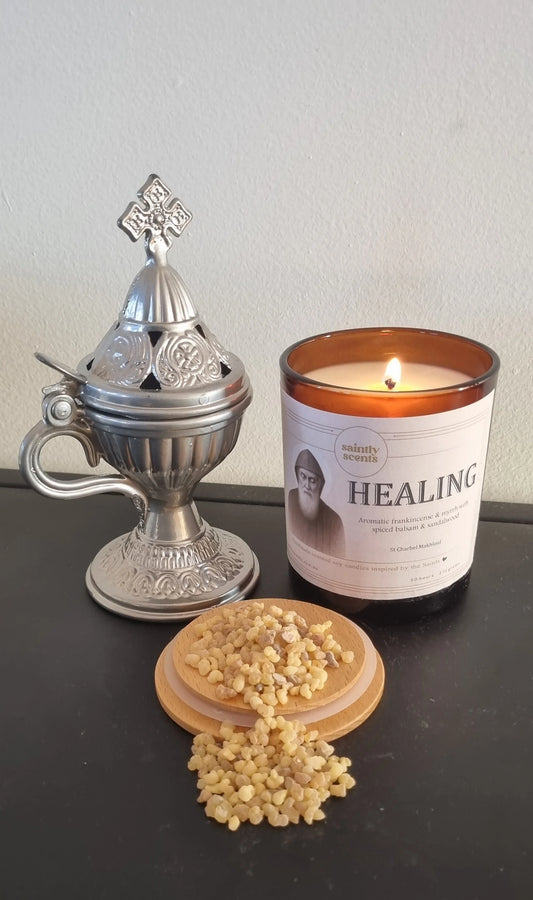 Soy Candle: Saint Charbel - Miraculous Healer