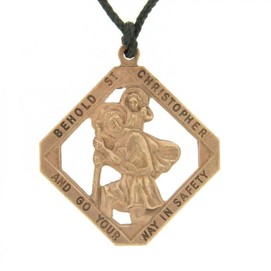 St Christopher Large Bronze Pendant | NZ