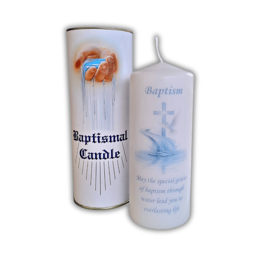 Baptism Candle 15cm: Keepsake Tin