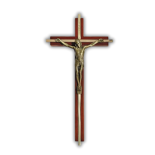 Crucifix: Wooden (gold inlay with metal corpus) 26cm
