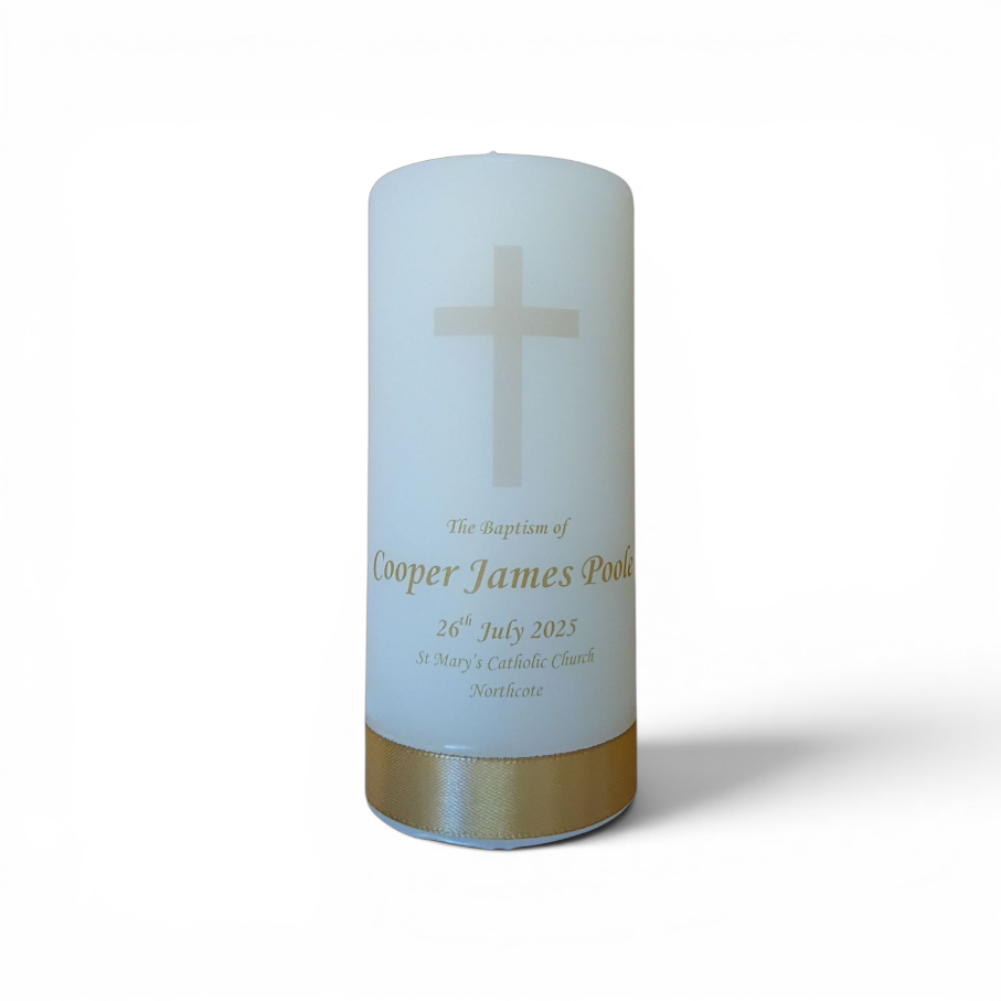 Baptism Candle 14cm: Design 1
