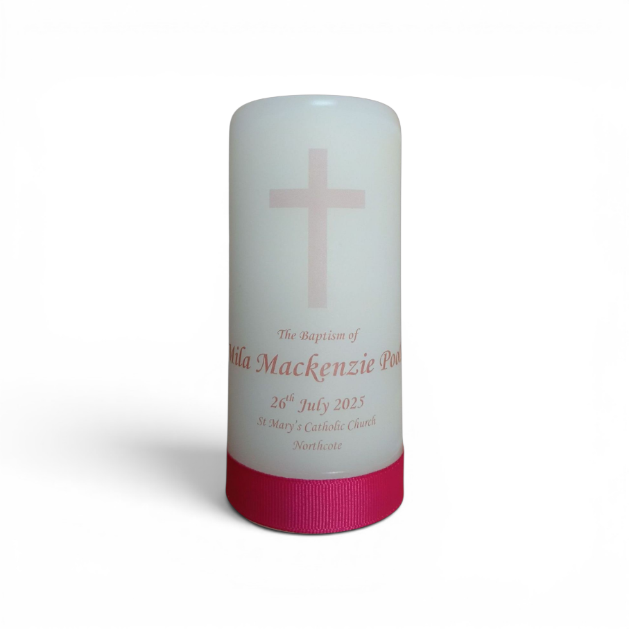 Baptism Candle 14cm: Design 1