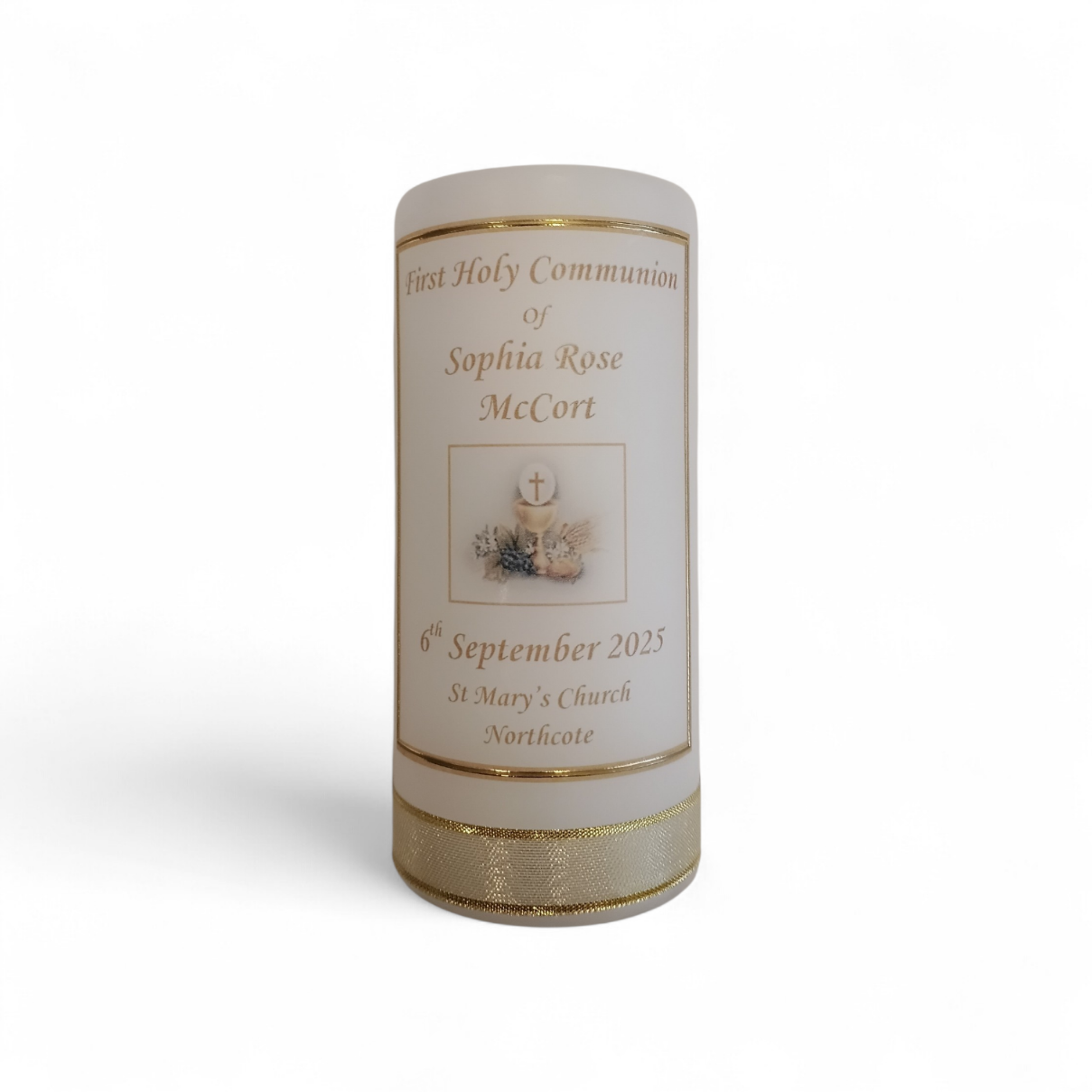 First Holy Communion Candle 14cm: Design 1