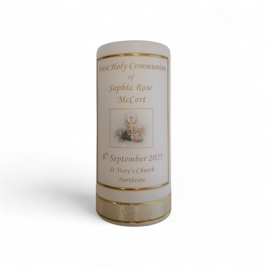 First Holy Communion Candle 14cm: Design 1