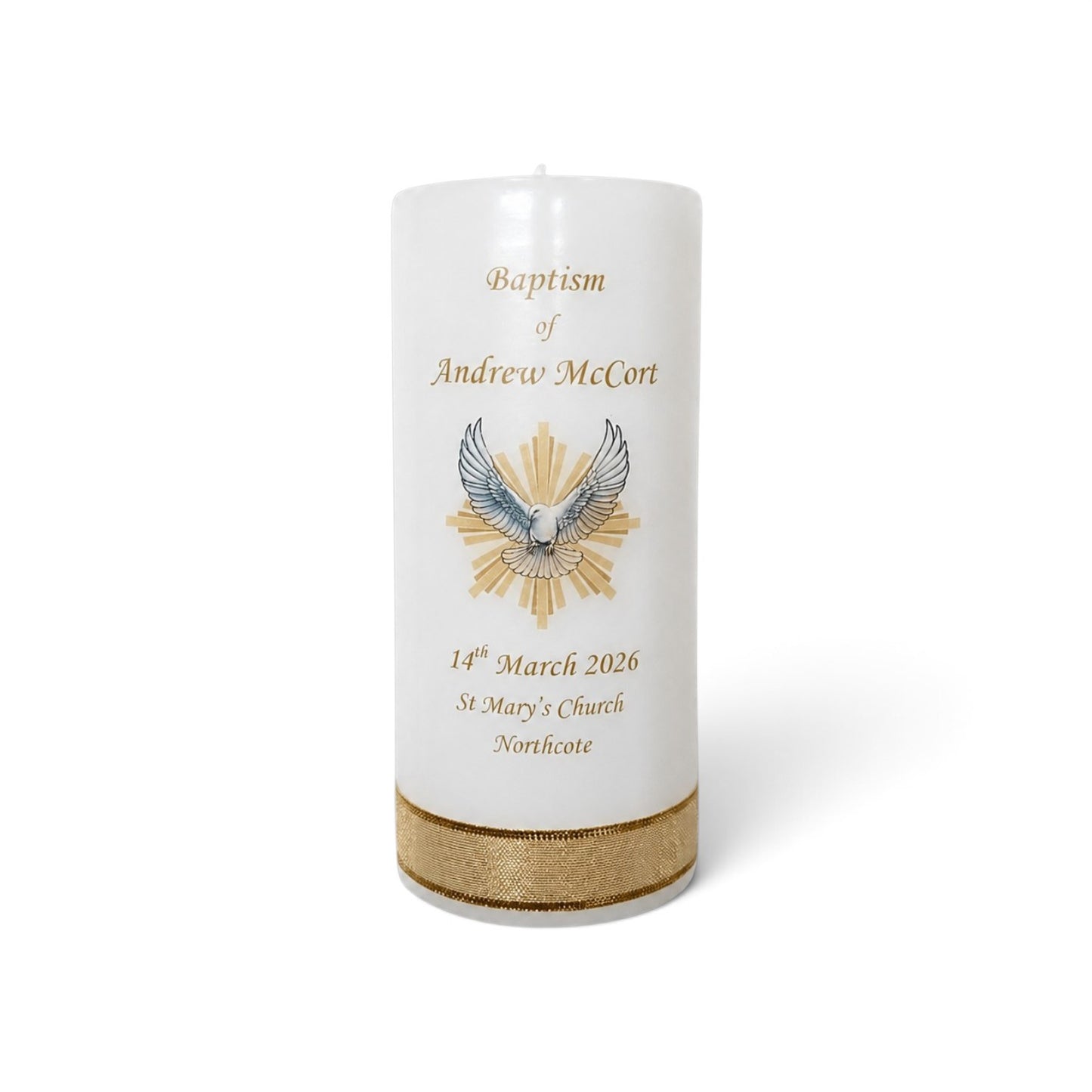 Baptism Candle 14cm: Design 2