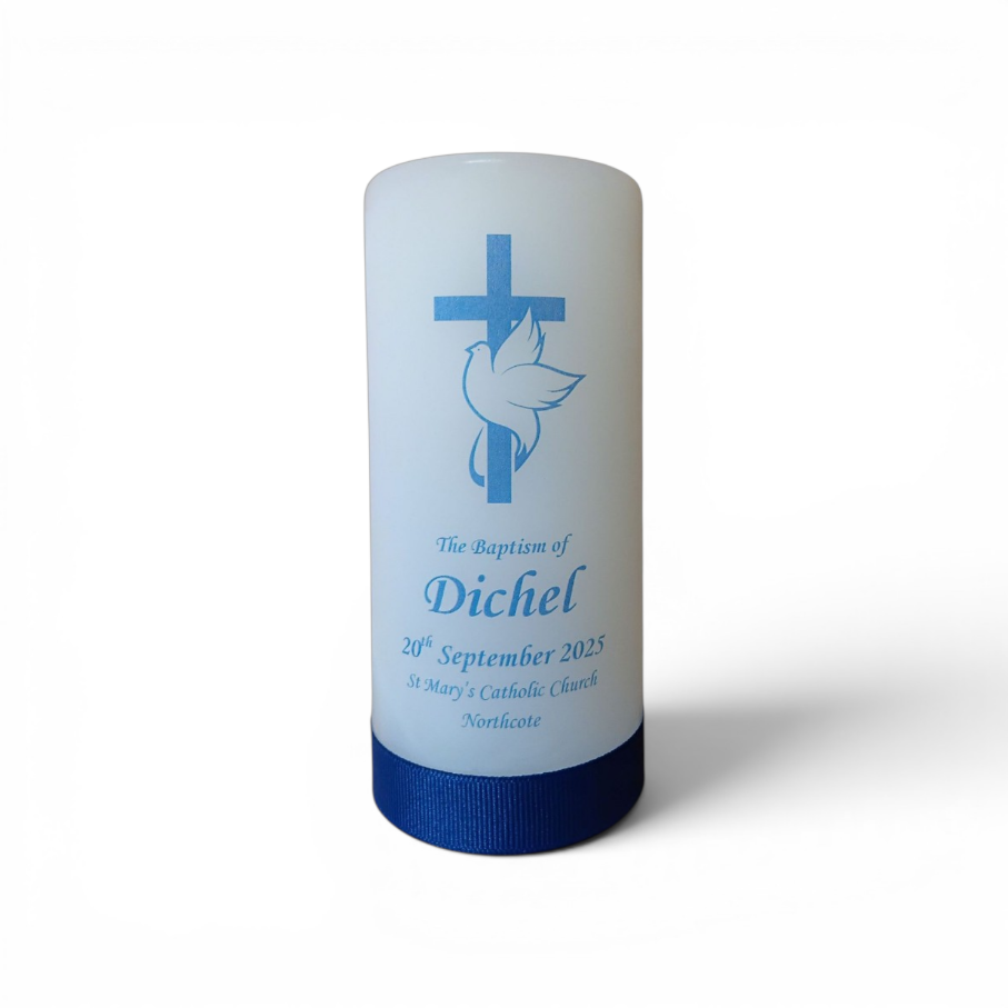 Baptism Candle 14cm: Design 3