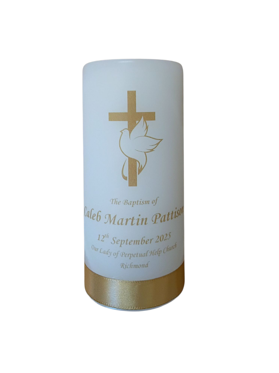 Baptism Candle 14cm: Design 3