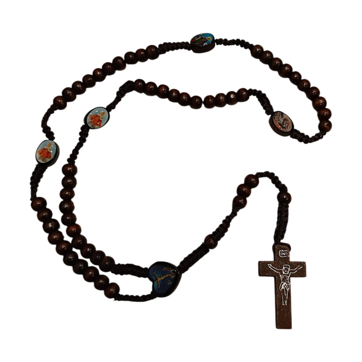 Wooden Rosary on Cord (Dark Brown)
