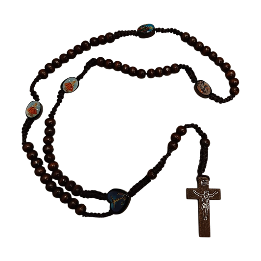 Wooden Rosary on Cord (Dark Brown)