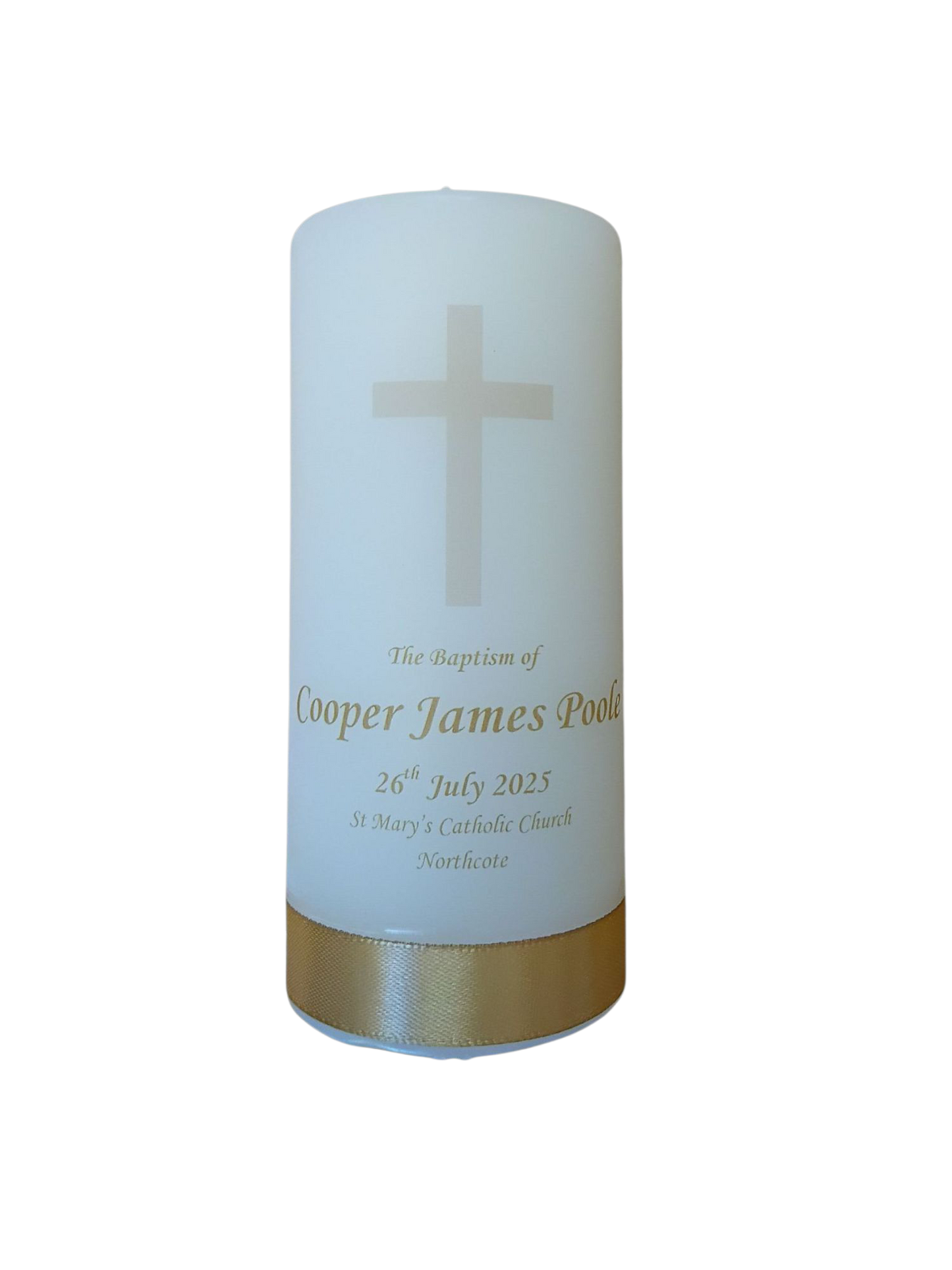 Baptism Candle 14cm: Design 1