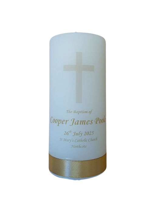 Baptism Candle 14cm: Design 1